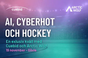 AI, cyberhot och hockey – exklusiv kväll med Cuebid och Arctic Wolf den 19 november i Gävle.